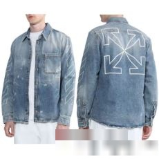 オフホワイトブランド 偽物 通販 セレブ風 OFF-WHITE 2023秋冬季超人気 デニムジャケット 長袖シャツ 大人気 ストレッチ 高級感 シンプル