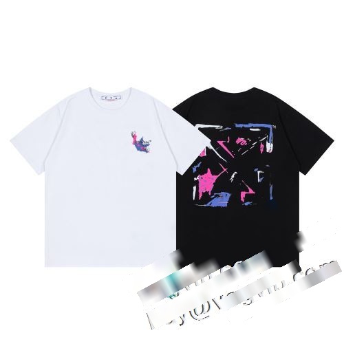 欧米韓流/雑誌 OFF-WHITE オフホワイトブランドスーパーコピー 半袖Tシャツ2色可選 激安大特価2023