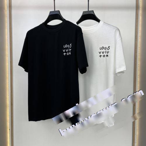 ブランド 偽物 通販 2023 高評価の人気品  ルイ ヴィトン LOUIS VUITTON 半袖Tシャツ 2色可選