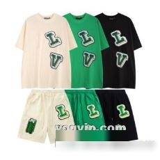 2023 偽物ブランド ルイ ヴィトン LOUIS VUITTON セットアップ上下 半袖Tシャツ 3色可選