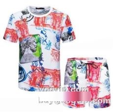 落ち着いた質感 ルイ ヴィトンスーパーコピー 2023 ルイ ヴィトン LOUIS VUITTON セットアップ上下 半袖Tシャツ