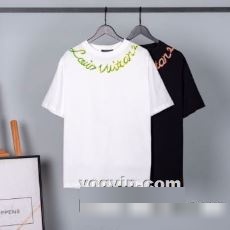 2023 洗練を十分に演出する ルイ ヴィトン LOUIS VUITTON 半袖Tシャツ 2色可選 ルイ ヴィトン偽物ブランド
