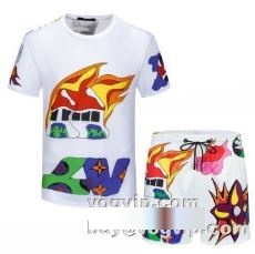 LOUIS VUITTONブランド コピー 高級感漂わせる 2023 ルイ ヴィトン セットアップ上下 半袖Tシャツ