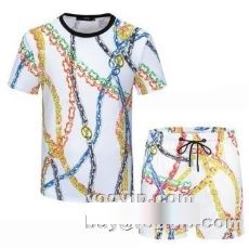 LOUIS VUITTONコピー 2023 ルイ ヴィトン 人目を惹くデザイン セットアップ上下 半袖Tシャツ