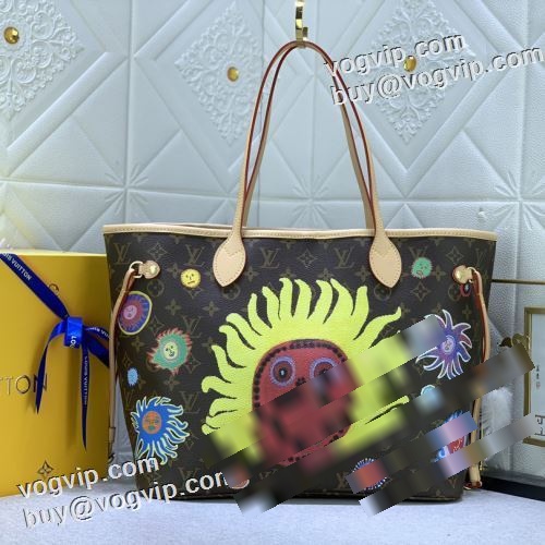 2023 ルイ ヴィトン LOUIS VUITTON n級品 代金引換 手持ち&ショルダー掛け バッグ LV x YK Neverfull M40995 欧米韓流/雑誌