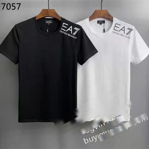 アルマーニ ARMANI 魅力的 2023 半袖Tシャツ 2色可選 ブランド コピー Tシャツ メンズ 半袖 韓国風 トップス ゆったり お洒落