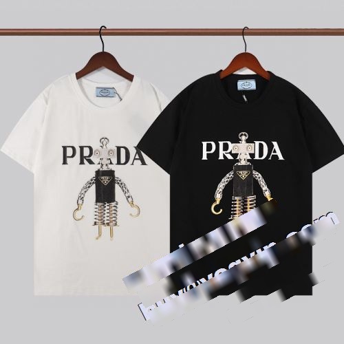  頑丈な素材 2022 半袖Tシャツ  プラダコピー 2色可選 超レア PRADAコピー   