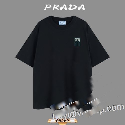 海外セレブ定番愛用 プラダブランド コピー スタイリッシュな印象 PRADA 2023春夏季超人気 半袖Tシャツ 2色可選