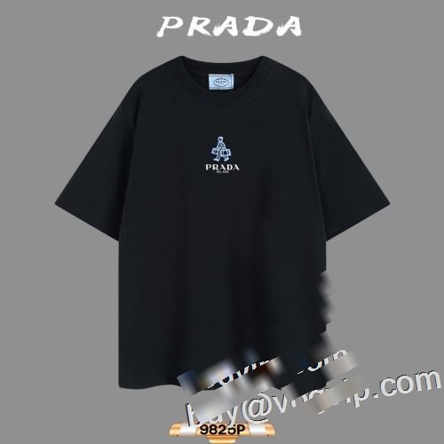 プラダ PRADAブランドコピー 今からの季節にピッタリ！  2023春夏季超人気 半袖Tシャツ 2色可選 吸汗性に優れ