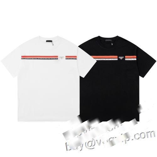 プラダスーパーコピー PRADA 2023春夏季超人気 通気性に優れた 半袖Tシャツ 2色可選 【人気ブログ掲載】