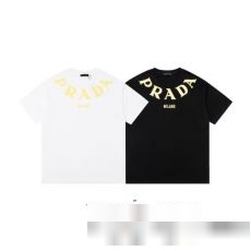 コピー ブランド プラダ ランキング商品 メンズ おしゃれ 無地Tシャツ 夏服 カジュアル PRADA 2023 半袖Tシャツ 2色可選