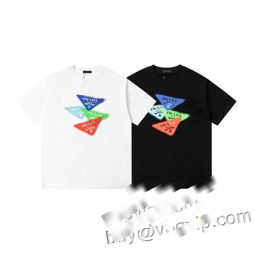 低価直輸入専門店 スーパーコピー プラダ PRADA 2023 今一番HOTな新品 半袖Tシャツ 2色可選 吸汗性に優れ