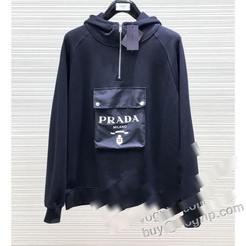 プラダ PRADA 存在感◎ スーパーコピー 激安 2色可選 2023新款 防寒 暖かい あったか 秋 秋冬 秋服 パーカー