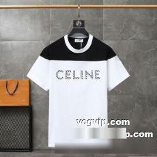 2022 セリーヌ CELINE 通気性に優れた セリーヌブランドコピー 人気 ランキング 半袖Tシャツ 2色可選