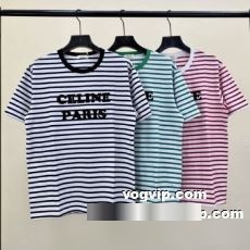 2022 柔らかい手触り 超レア セリーヌ CELINEブランド 偽物 通販 半袖Tシャツ 3色可選