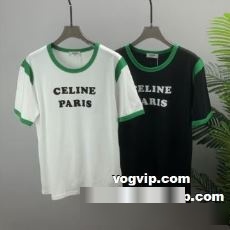 流行に関係なく長年愛用できる 半袖Tシャツ 個性派 2色可選 2022 セリーヌ CELINE偽物ブランド