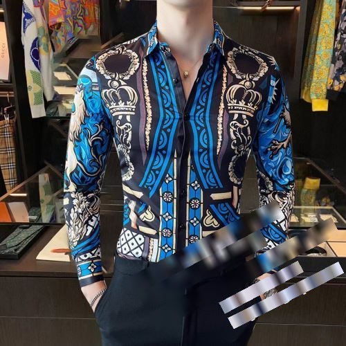 メンズ Tシャツ 長袖 開襟 ワイシャツ 2022秋冬 超目玉 ヴェルサーチブランド 偽物 通販 VERSACE 長袖シャツ