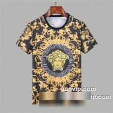 ブランド コピー 機能性?耐久性抜群 ヴェルサーチ VERSACE 半袖Tシャツ カジュアル 着痩せ 上着 夏新作 可愛い