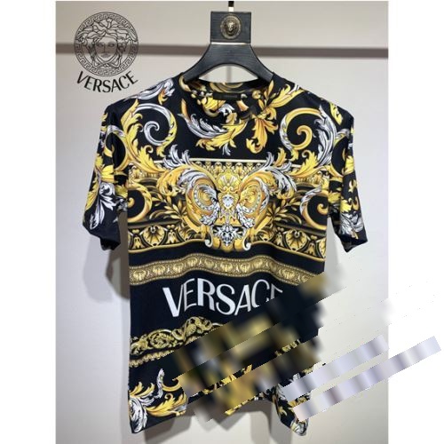 10年保証 日本未発売 2022秋冬 ヴェルサーチ VERSACE 半袖Tシャツ VERSACEコピー ブランド デイリーユースにお洒落なサーフブランドTシャツ