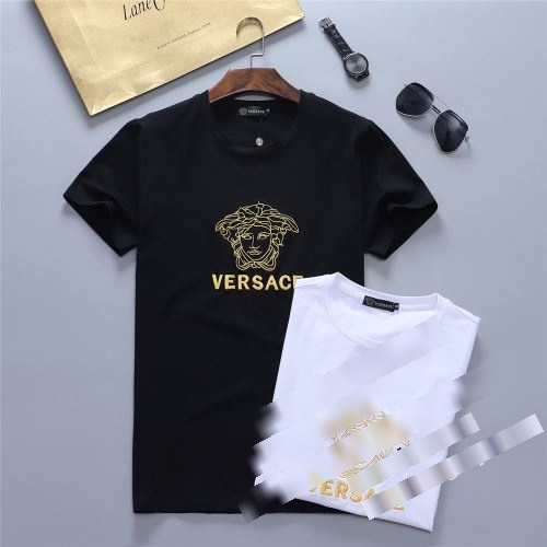 VERSACE 2022秋冬 日本未入荷モデル ヴェルサーチブランド 偽物 通販 半袖Tシャツ 肌に馴染みやすい 2色可選