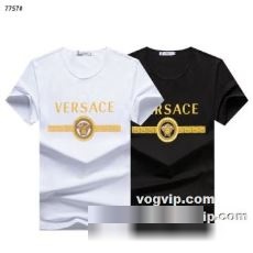 抜群な楽チン感ある大定番 2022秋冬 クールビズ ヴェルサーチコピー ブランド VERSACE 半袖Tシャツ 2色可選