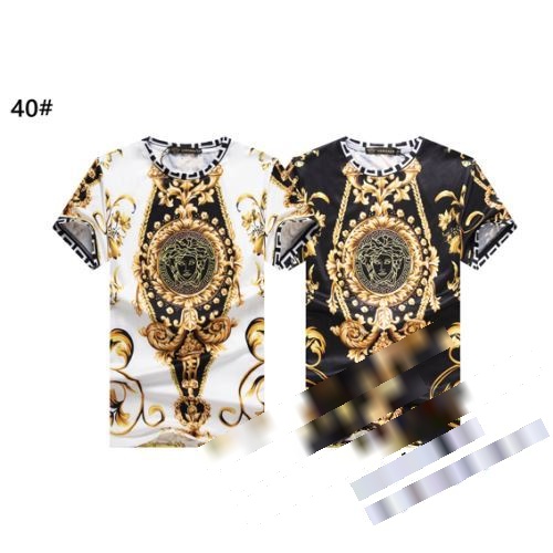 ヴェルサーチ VERSACE TOPセラー賞受賞！2022秋冬 半袖Tシャツ バックプリントが目を引くTシャツ ヴェルサーチコピー 2色可選