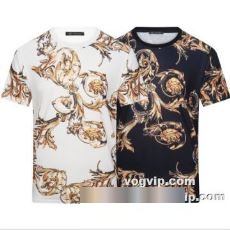 ヴェルサーチコピー 2022秋冬 極上の着心地 VERSACE 半袖Tシャツ 2色可選 ラックスした雰囲気
