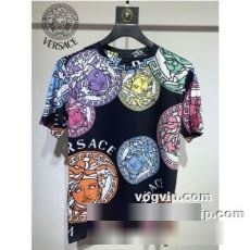 オリジナル 2022秋冬 速乾 半袖 防臭 消臭 抗菌 無地 ヴェルサーチ VERSACE 半袖Tシャツ ヴェルサーチブランドスーパーコピー