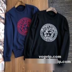 2022秋冬 大絶賛！ヴェルサーチコピーブランド VERSACE プルオーバーパーカー 定番無地パーカー 2色可選