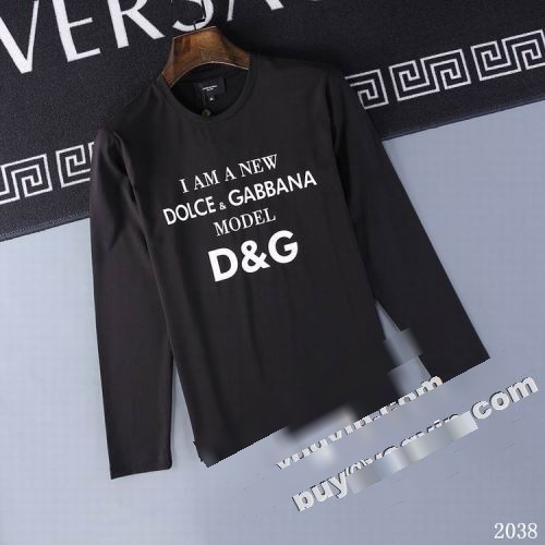  秋のお出かけに最適 2色可選 ドルチェ＆ガッバーナコピー 優しい色合い 長袖Tシャツ Dolce&Gabbanaコピー 2022    