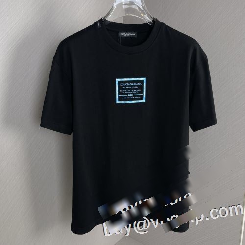 ブランド 偽物 通販 ドルチェ＆ガッバーナ Dolce&Gabbana 半袖Tシャツ 通気性に優れた 2色可選 上品に着こなせ