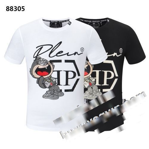 セレブ風 フィリッププレイン PHILIPP PLEIN 2022春夏 半袖Tシャツ PHILIPP PLEINブランドスーパーコピー 2色可選