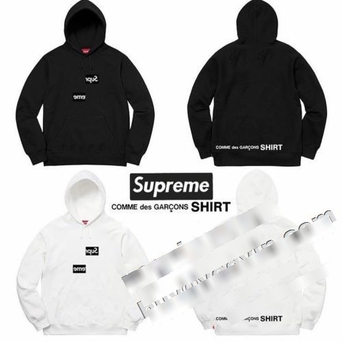 パーカー SUPREMEコピー 2色可選 2022 Supreme x CDG 18FW Split Box Logo Hooded Sweatshirt  シュプリーム コピー お洒落自在