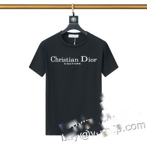 2023 ディオールブランド コピー 【人気ブログ掲載】 DIOR 半袖Tシャツ 2色可選 縦には伸びにくい