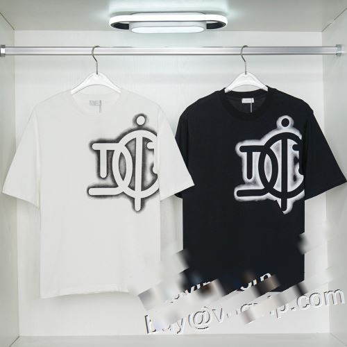 収縮性のある 2023 ディオールブランド 偽物 通販 DIOR モデル大絶賛? 2色可選 半袖Tシャツ