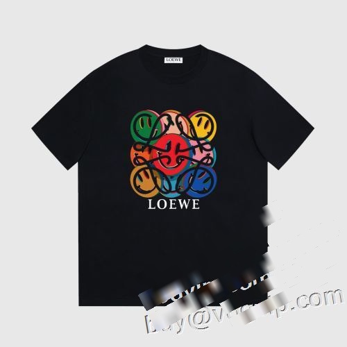 海外セレブ定番愛用 ロエベスーパーコピー LOEWE 2023新作 半袖Tシャツ 収縮性のある 3色可選