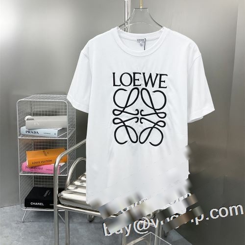 ロエベ LOEWE ずっと人気? 2023 ブランド 偽物 通販 2色可選 半袖Tシャツ 通気性に優れた