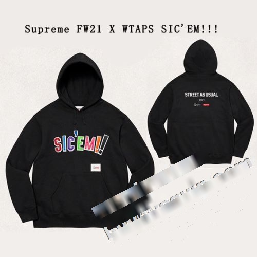 3色可選 2022 パーカー SUPREMEコピー  Supreme X WTAPS SIC'EM! Hooded Sweatshirt シュプリーム コピー 