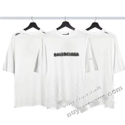  個性派 バレンシアガコピー BALENCIAGAコピー 2022 半袖Tシャツ 縦には伸びにくい