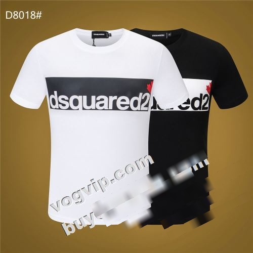 ディースクエアード DSQUARED2 首胸ロゴ クールビズ ディースクエアードブランド コピー 2022春夏 半袖Tシャツ 2色可選