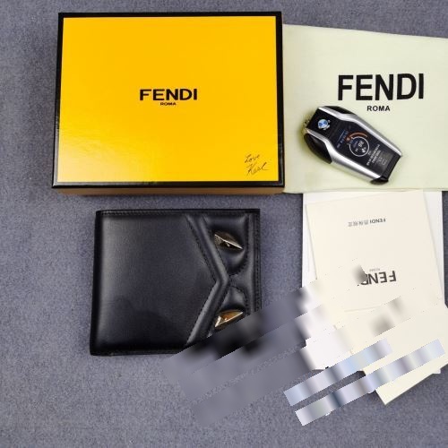 2022秋冬 フェンディブランド 偽物 通販 上品上質 FENDI 二つ折り財布 メンズ財布  サイフ おしゃれ 財布 ブランドカード ガバッと開く 小銭 男性