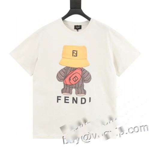 高評価の人気品 フェンディ 2色可選 FENDIブランド コピー 縦には伸びにくい 半袖Tシャツ 2023年モデル入荷