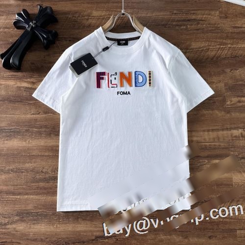 セレブ愛用の超人気商品 フェンディスーパーコピー FENDI 2023 着心地満点 2色可選 半袖Tシャツ