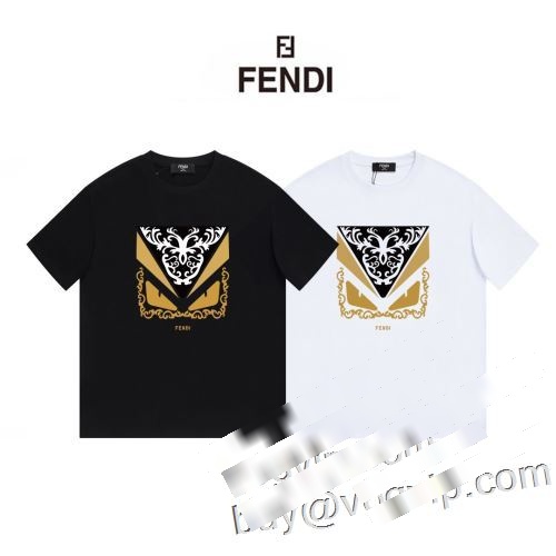 フェンディ FENDI 半袖Tシャツ オリジナル 2023 2色可選 フェンディ偽物ブランド