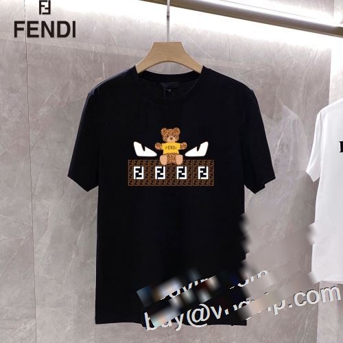 お買い得品 フェンディ FENDI ブランド コピー 販売 2色可選 2023 半袖Tシャツ 自然な肌触り