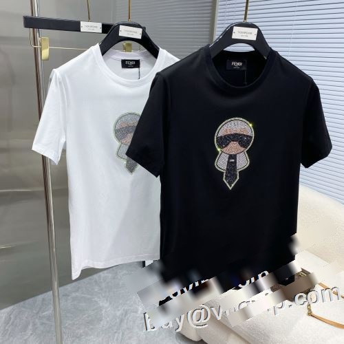 コピー商品 特別人気感謝SALE 半袖Tシャツ フェンディ FENDI 2023 2色可選 使い勝手抜群