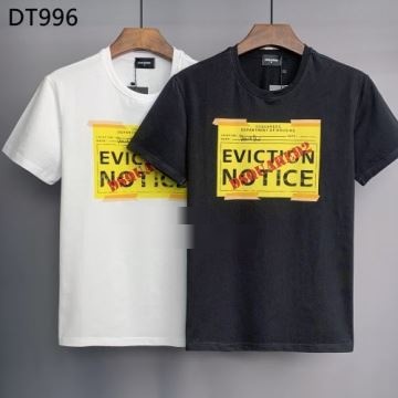 収縮性のある DSQUARED2コピー 半袖Tシャツ 2022 大注目 ディースクエアードコピー  2色可選  