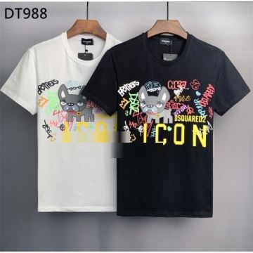 DSQUARED2コピー 2022 2色可選 ディースクエアードコピー ムダな装飾を排したデザイン 大人の個性を 半袖Tシャツ    