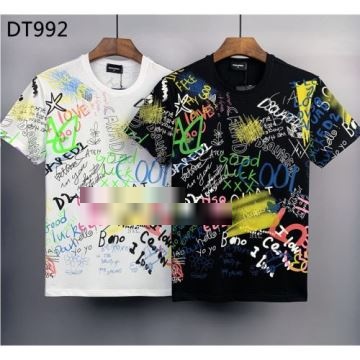 魅惑 気軽にカジュアルに使える 半袖Tシャツ ディースクエアードコピー 2022 2色可選   DSQUARED2コピー  