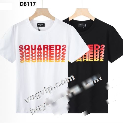  ランキング商品 2色可選 2022  ディースクエアードコピー 半袖Tシャツ DSQUARED2コピー 収縮性のある   